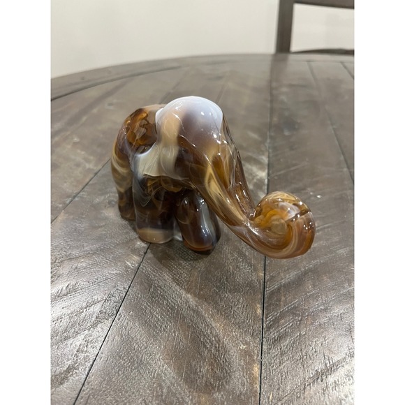 Imperial Caramel Glass Elephant Figurine‎ Brown Slag Heisley Mold - Picture 2 of 8